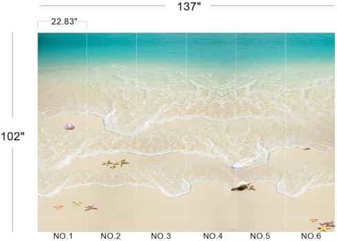 Turquoise Ocean Beach Waves Sand Starfish Peel Stick Wallpaper - Image 5