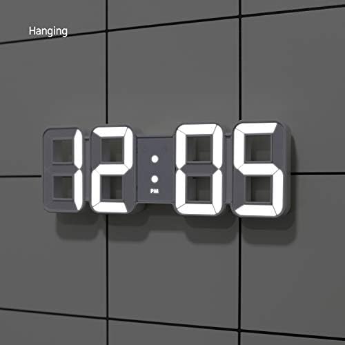 mooas 3D Pure Mini White LED Clock - Image 5