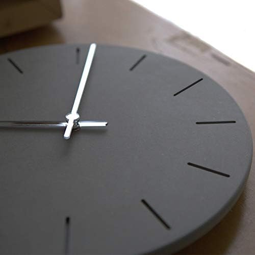 Stephanie Imports Modern Minimalist Concrete Misty Black Silent Wall Clock - Image 4