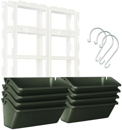 8 Pots Hanging Planter Stand, 26.3*7.3*36.6 In Vertical Garden Wall Planter - Image 3