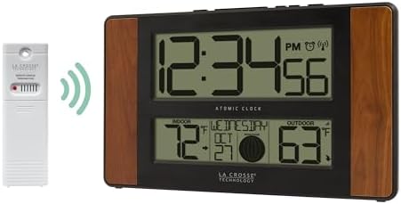 La Crosse Technology 513-1417CH Atomic Digital Clock, Cherry Finish - Image 5