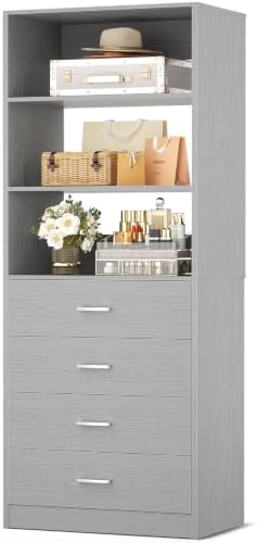 Aheaplus Closet Drawers System, 21.3" Wood Closet Organizer by Aheaplus