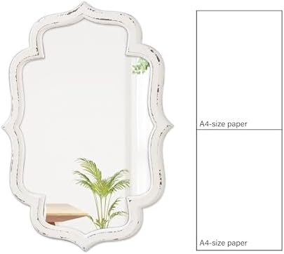 Rustic Scalloped Oval Mirrors 18 X 24 Inch, Wood Frame - Image 3