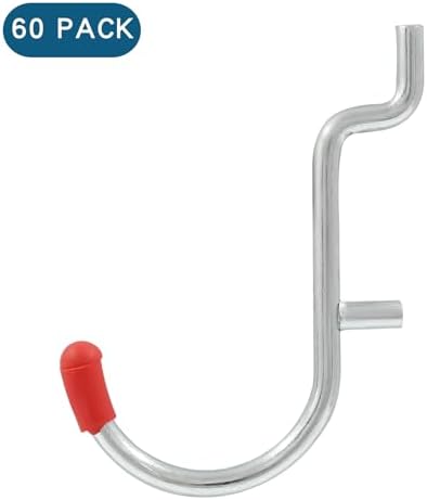 60Pcs Metal Pegboard J Hooks - Image 3