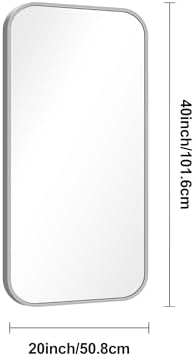 BONEWEI Silver Bathroom Mirror, 24x40 inch Wall Mirror - Image 7