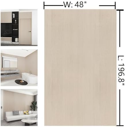 Extra Wide 48"x196" Natural Wood Contact Paper Beige Wood Grain Wallpaper - Image 7