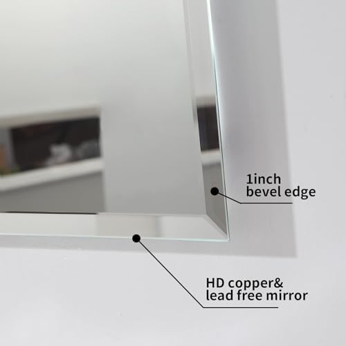 Mirrorons Beveled Mirror 16x20 Frameless Bathroom Wall Mirror Shatterproof - Image 5