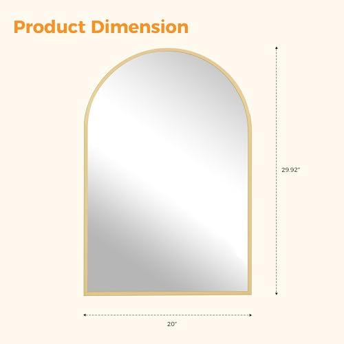 DUMOS 22"x30" Arched Wall Mirror, Bathroom Mirrors - Image 2