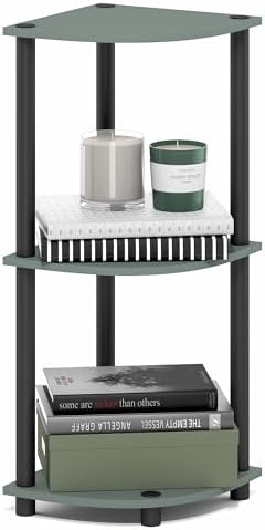 Furinno Turn-N-Tube Corner Shelf, 3-Tier Corner Bookshelf, Display Storage - Image 3