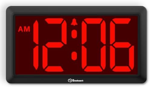Soobest 9.5 Inch Digital Wall Clock Battery Operated, LED Large Display by Soobest