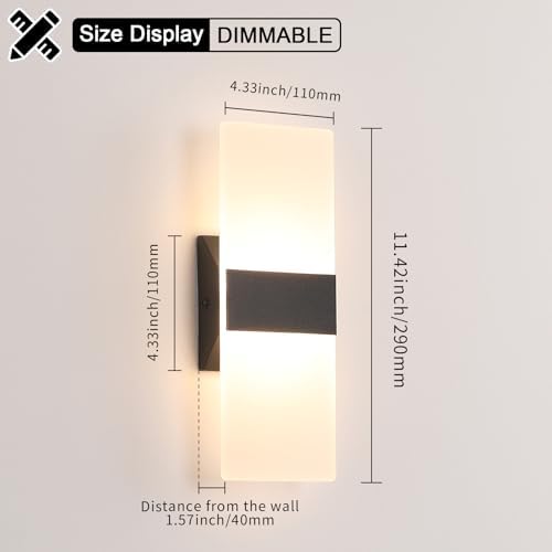 Modern Dimmable LED Wall Sconce Set of 2 - Image 5