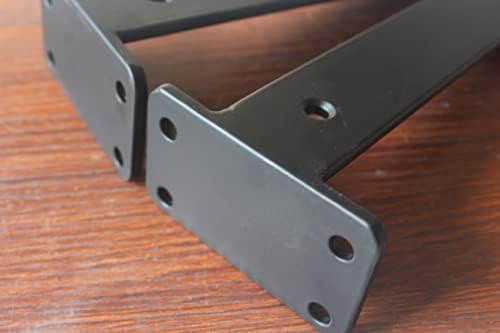 6 Pack - 9 inch Black Hidden L Shelf Bracket Iron Floating Shelf Brackets - Image 6