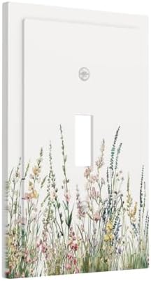 Decorative Light Switch Cover Boho Wildflower Green Leaves Rustic Floral - Image 2