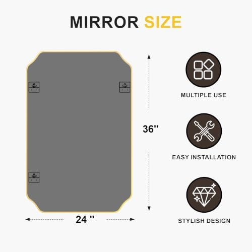 Gold Vanity Bathroom Mirror - Image 2