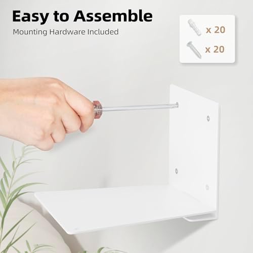 STORAGE MANIAC Invisible Floating Bookshelves Wall Mounted White - Image 6