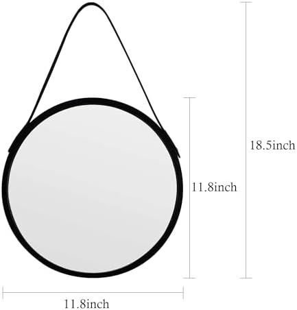 Black Round Hanging Mirror - Image 2