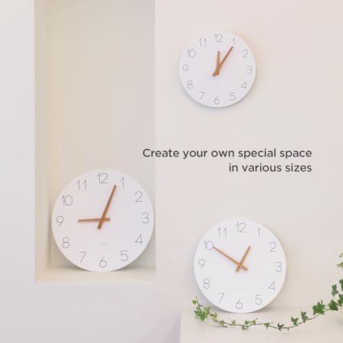 mooas Flatwood Wall Clock, 9.8" Non-Ticking Sweep Movement - Image 3