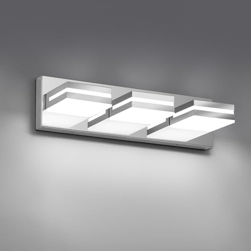 Modern LED Stainless Steel Chrome Acrylic Bathroom Lights Fixtures 3-Light by JZEKVN