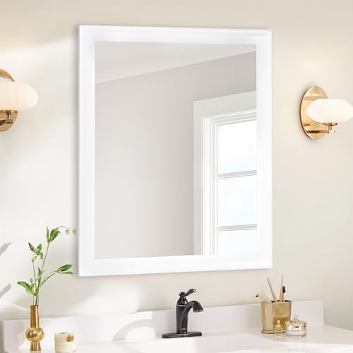White Wall Mirror for Bathroom, Rectangle Large 30 x 36 inch Vanity Mirrors - Image 4