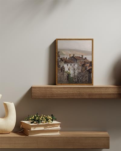 VIYYIEA Vintage Framed Canvas Wall Art, European Towns Landscapes Art, Living - Image 5