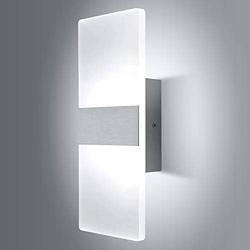 Lightess 12W Dimmable Modern Up Down Acrylic LED Wall Sconce Cool White by LIGHTESS
