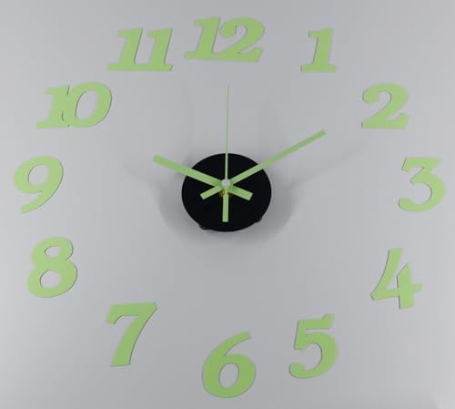 DIY Wall Clock, BatteryOperated, Frameless Clock, Fluorescence - Image 7