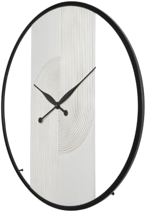 Deco 79 Wood Geometric Wall Clock, Clock 30" x 2" x 31" - Image 2