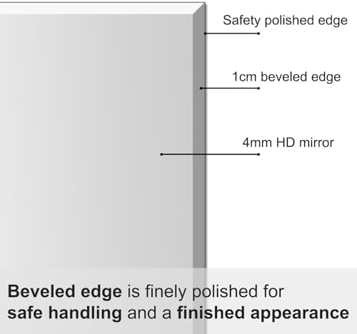 Beveled Bathroom Mirror for Wall, 16x12 Inch Small Frameless Wall Mirror - Image 3