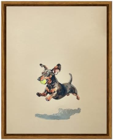VIYYIEA Dachshund Wall Art Vintage Dog Painting Pet Portrait 8x10 Inch by VIYYIEAART