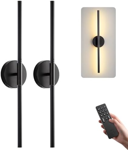Battery Operated Wall Sconces Set of 2, Remote & Touch Control by Easesonic