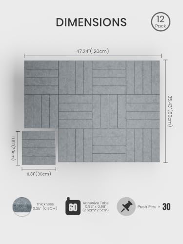 Bumusty 48" x 36" Large Cork Board Alternative, Slate Gray - Image 2