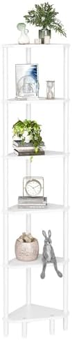 6 Tier Corner Shelf, 66.5'' Tall Standing Shelf, Narrow Display Shelf Stand by IRCPEN