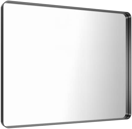 LOAAO 48x36 Inch Black Bathroom Mirror Metal Framed - Image 3