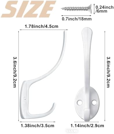 Homanu 14 Pack Coat Hooks Wall Mounted - Image 5