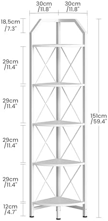 CHOEZON 5-Tier Corner Shelf, Industrial Corner Bookshelf, 59.4" Corner Storage - Image 2