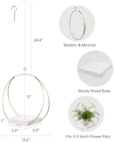 hismocal Hanging Planters for Indoor Plants, Plant Hanger - Image 4