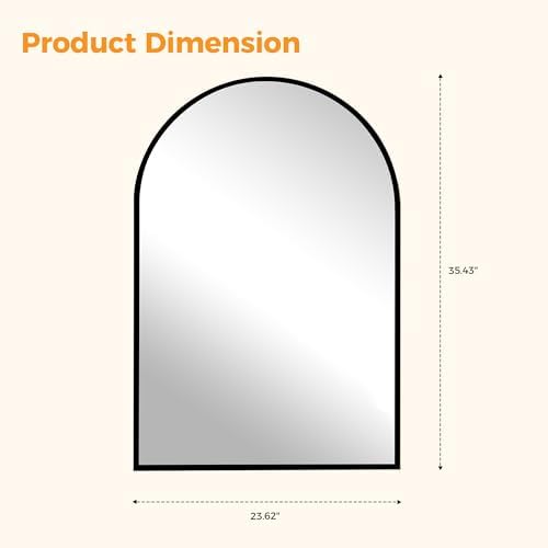DUMOS 24"x36" Arched Wall Mirror, Bathroom Mirrors - Image 2