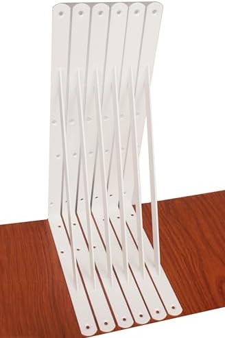 6 Pack L18 x H 12" White Heavy Duty Shelf Brackets by MHMYDZ