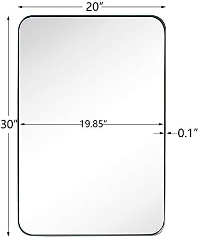 GRACTO 20x30 inch Chrome Stainless Steel Metal Framed Bathroom Mirror Wall - Image 3
