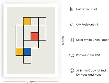 HAUS AND HUES Bauhaus Modern Colorful Abstract Wall Art - Image 2