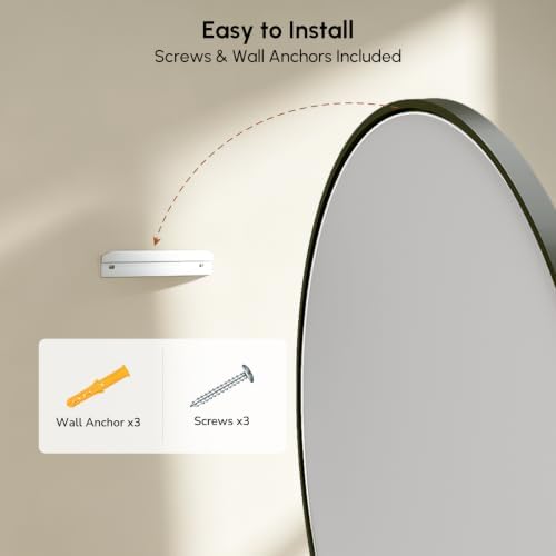 USHOWER Black Oval Bathroom Mirror, 20x28 Inch Oval Mirror - Image 6