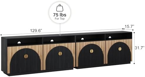 BELLEZE Stacked Set of 2 65" TV Stand & Entertainment Centers - Image 6