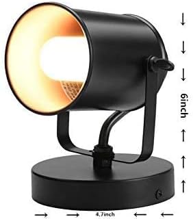 Industrial Wall Lamp with Plug in Cord, Adjustable Retro Black Wall Lamp - Image 2