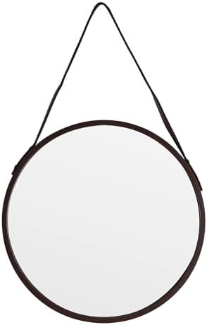 Brown Round Hanging Mirror by Wartter