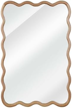 GDFStudio 20"x30" Wavy Rectangle Solid Wood Frame Mirror, Bohemian Decorative - Image 6
