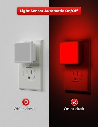 L LOHAS LED Red Night Lights Plug into Wall 2-Pack, Plug in Night Light - Image 3