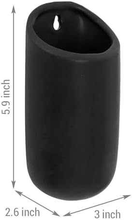 MyGift 6 Inch Black Ceramic Wall Planters - Image 6