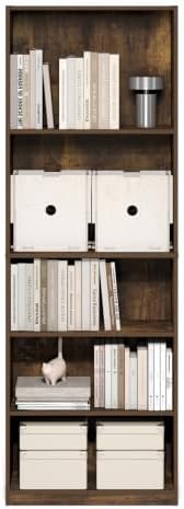 Furinno Jaya Book Shelf, 5-Tier Tall Book Shelf, Bookcase - Image 4