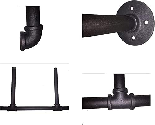 Industrial Retro Wall Mount Iron Pipe Shelf, DIY Open Bookshelf, Hung Bracket - Image 5