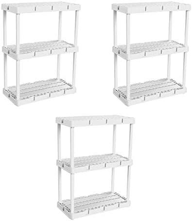 Gracious Living Knect-A-Shelf 3 Shelf Solid Light Duty Rack, 3 Pack by GraciousLiving